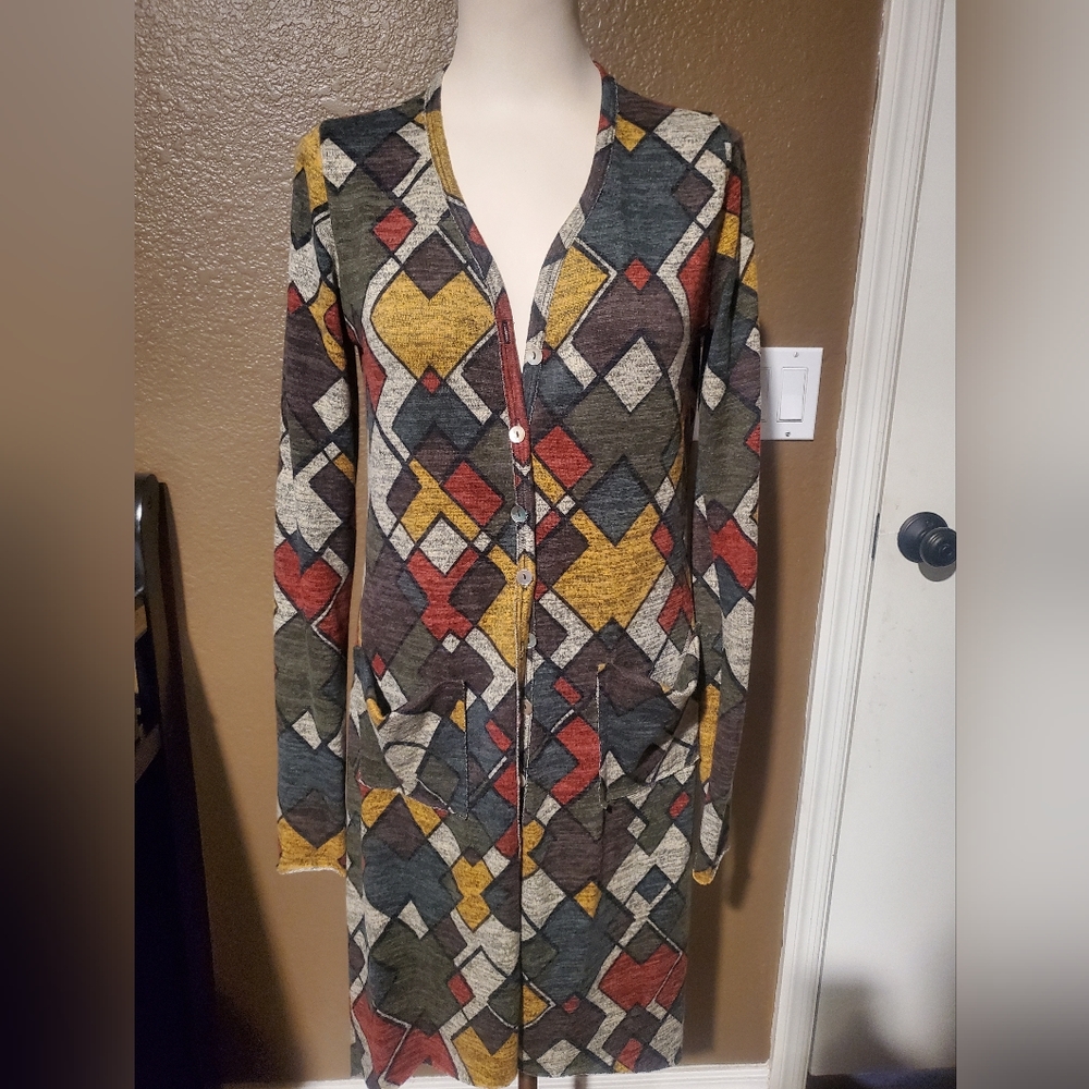 Women's Abstract Button Up Duster. - image 1